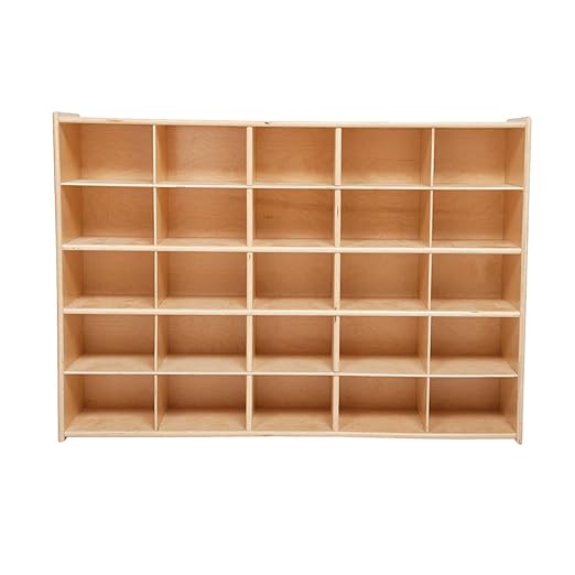 Contender 25 Cubby Birch Plywood Storage Cabinet, Office And Homeschool Organizer For Toys, Books, Art And Craft Supplies, Greengaurd Gold Certified [ Fully Assembled ]