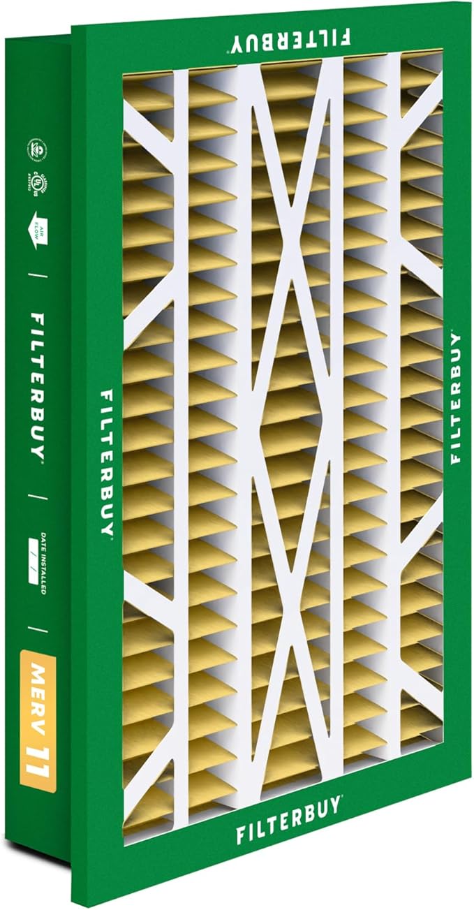 Filterbuy 20x30x5 Air Filter MERV 11 Superior Pet & Allergy Defense (4-Pack), Electrostatic Pleated HVAC AC Furnace Filters Replacement for Honeywell Return Grille (Actual Size: 18.38 x 28.63 x 3.69)