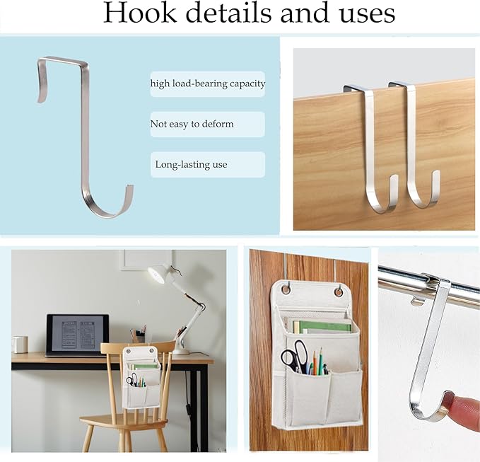 Hanging Basket for Organizing, Wall Organizer with Pockets and Over The Door Organizer，Can for Home, Closet, Office and Camper (2 White)