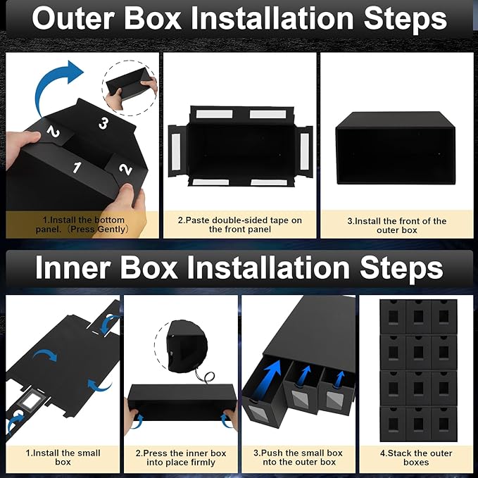 7200+ Card Storage Box, 1300+ Toploader Storage Box for Commander Display,with 48 Dividers, Labels & Tapes,Fit for TCG, PTCG, MTG
