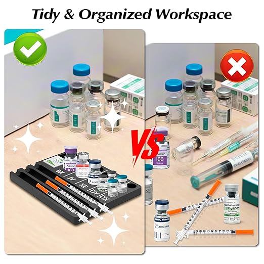 Aesthetic Practitioner Vial Holder Syring Tray, Spill-Resistant Vial Holder & Injector Storage Tray Organizer for Aesthetic Practitioner, Ideal Gift for Aestheticians Nurses NPS & PAs