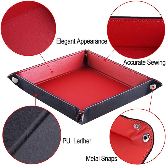 siduater Valet Tray Desktop Storage Organizer – Vegan Leather Catchall Bedside Vanity Tray Nightstand Caddy Holder for Remote Controller, Watch, Keys, Phone, Wallet, Coin, Jewelry (Orange/Black)
