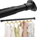 Closet Rods for Hanging Clothes, 16.5-90 Inch Adjustable Closet Hanging Rod,1.3 Inch Heavy Duty Closet Rod for Closet Wardrobes Laundry Room