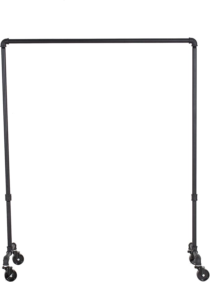 William Roberts Vintage Industrial Heavy Duty Hanging Rod Garment Rolling Closet Organizer Rack (48 in., Wheels)