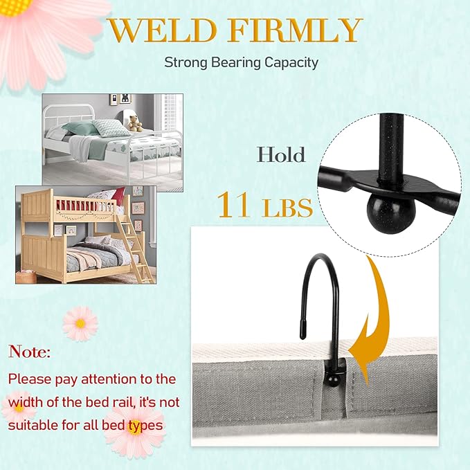 Bedside Storage Caddy/Bedside Hanging Storage Bag for Headboards Bunk Beds Dorm Rooms Book Phone Magazine Holder (2PC Grey)