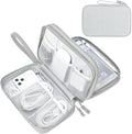 FYY Electronic Organizer, Large Travel Cable Organizer Bag Pouch Electronic Accessories Carry Case Portable Waterproof Double Layers All-in-One Storage Bag for Cable, Cord, Charger, Phone, Grey