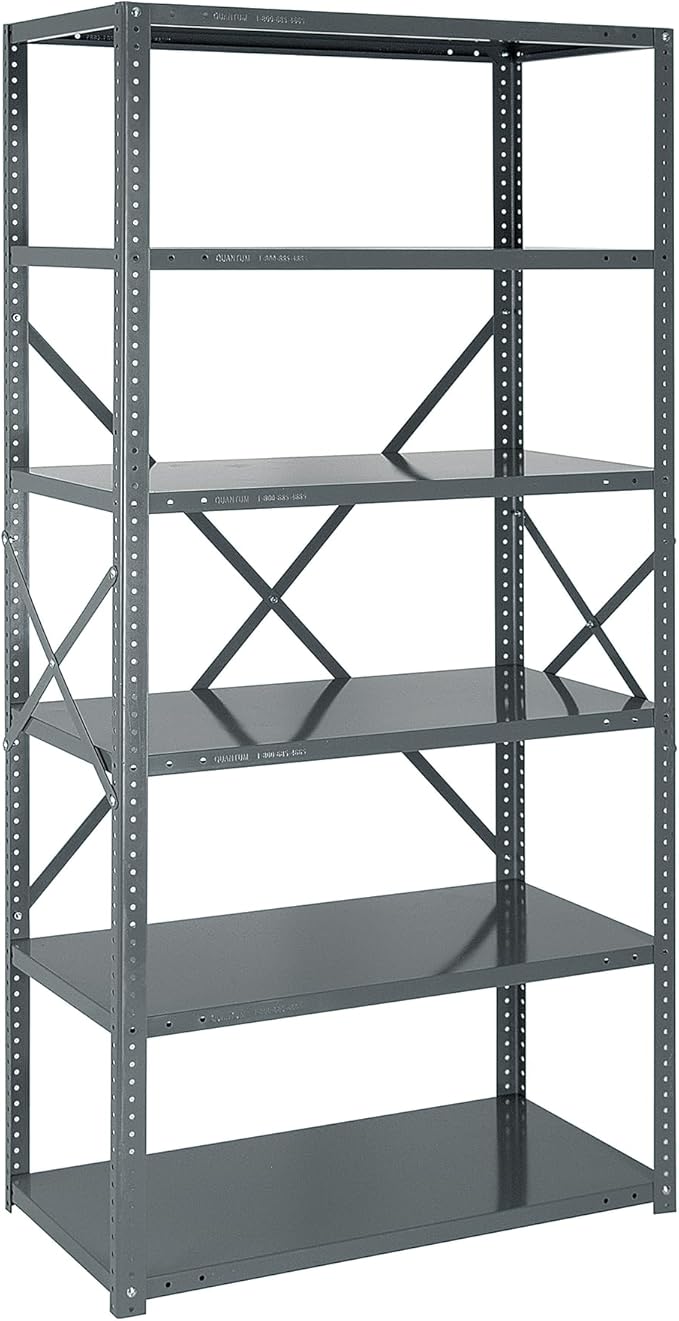 Quantum Storage Systems 75-1836-6 IRONMAN Solid Heavy Duty 6 Shelves 75" H x 36" W x 18" D