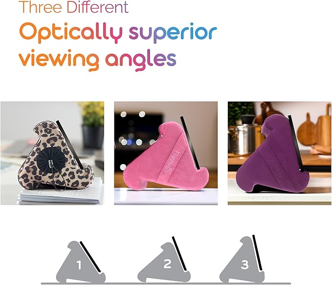 Flippy Original Tablet Pillow Stand & iPad Holder, Gift for Book Lovers & Readers, Multi-Angle Stand with Storage for Lap, Desk & Bed, Compatible with Kindle, Fire, iPad & Samsung, Def Leopard