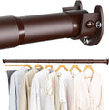 Closet Rod - Closet Rods for Hanging Clothes, 17 to 38 inch Adjustable Closet Hanging Rod, Heavy Duty Clothes Rod Clothing Bar, Closet Poles for Hanging Clothes for Wardrobes, Shower Curtain