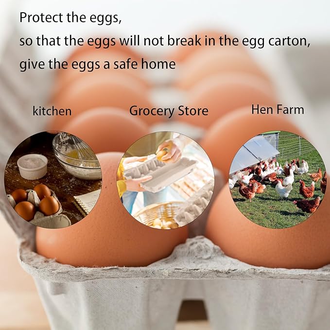 25 Pack Egg Cartons Bulk, 3x4 Style Reusable Empty Natural Paper Pulp Egg Cartons, Sturdy Design Egg Holder Containers for Fresh Chicken Eggs