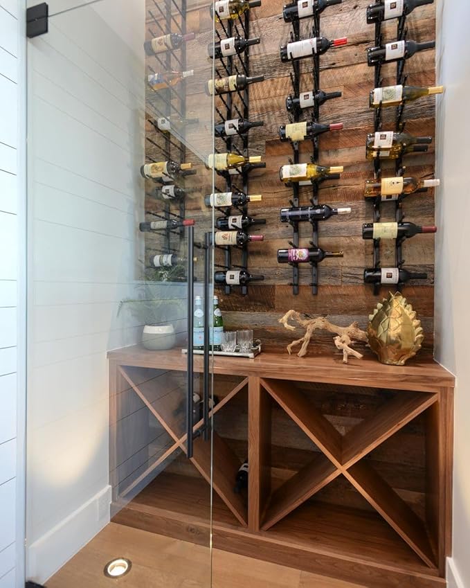 Ultra Wine Racks Wall Mounted Label-Out Wine Racks (1 Foot 3 Deep, Matte Black, 9 Wine Bottles) - Modern Metal Wine Storage, Modular Design for Home Bar, Kitchen, Dining Rooms, & Wine Cellars