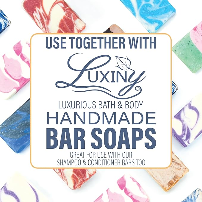 Soap Savers for Bar Soap & Shampoo Bar Holder, American Made by Luxiny, Lifts Soap in Soap Dishes & Shower Soap Holders – Bars & Soap Lasts Longer - Made from Plant Materials (Sky Blue 2 Pack)
