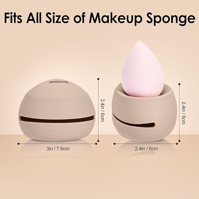 Makeup Sponge Holder Silicone Beauty Sponge Holder Makeup Blender Case for Travel 2 in 1 Stand Storage For Quick Drying White