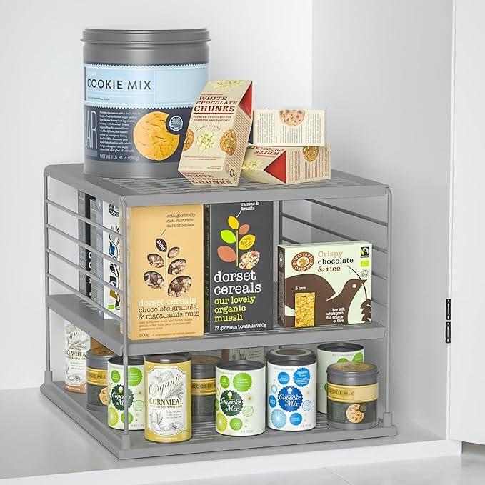 Upgraded Pantry Organizers and Storage- Divided Compartment Holder for Foil and Plastic Wrap Organizer- Kitchen Organizers and Storage for Aluminum Foil, Wraps, Box- Organization and Storage