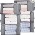 combocube 6Pcs Zippered Storage Bag for Closet King Comforter, pillow, quilt, bedding, Clothes, Blanket Organizers with Large Clear Window & Carry Handles Space Saver