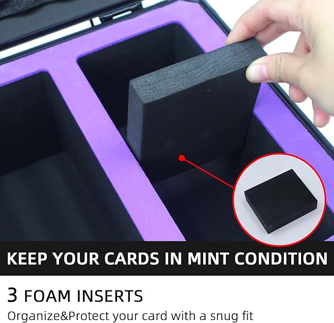 Graded Card Storage Box; Durable Sports, PSA Card Storage Case- Trading Card Storage Box - PSA Slab Case For Top Loaders (PURPLE, 14.17x11.2x7 inches)