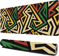 African Geometric Gaming Mouse Pad XXL Large Desk Mouse Pad Keyboard Mat with Stitched Edges Waterproof Non-Slip Desk Mat for Laptop,Keyboard,Computer 35.4 * 15.7 Inch