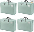 VENO 4 Pack Heavy Duty Moving Bags, Storage Bags, Packing Supplies, Top Zipper, Storage Totes for Camping, Clothes, Bedding, Comforters, Pillows (27 Gallon Light Green, 4 Pack)