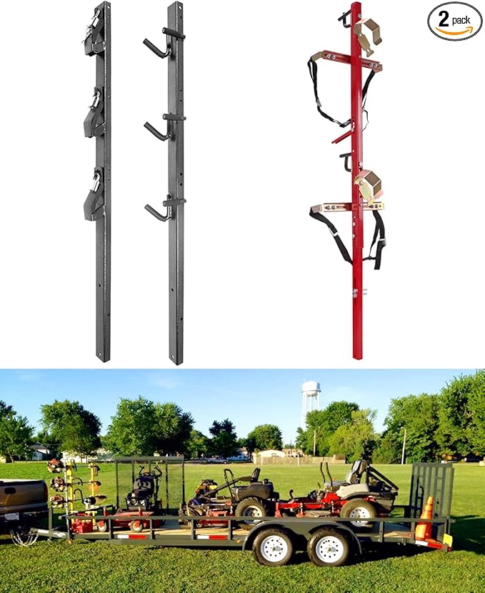 ELITEWILL 3 Place Weedeater Rack and 2 Place Backpack Blower Rack for Open Trailer