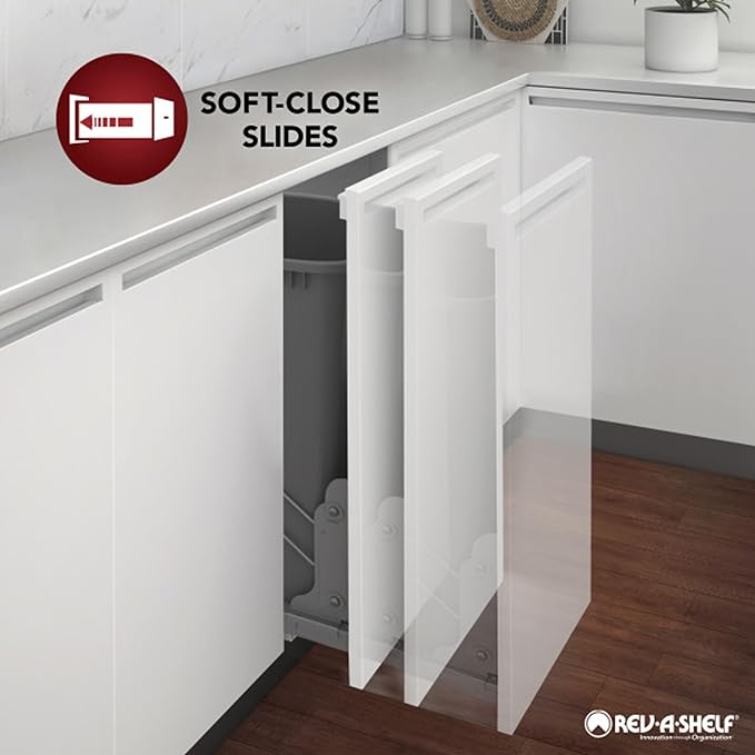 Rev-A-Shelf Kitchen Cabinet Pullout Wall Filler Wooden Organizer Slide Out Pantry Storage w/Soft-Close in Multiple Sizes, 3 x 42 in, 432-WFBBSC42-3C
