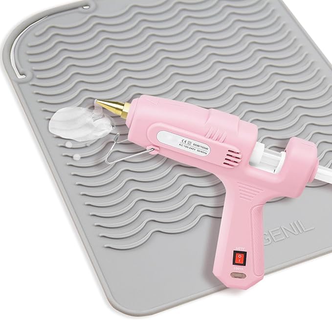 ANGENIL Pro Large Silicone Heat Resistant Mat for Curling Irons, Titanium Ceramic Flat Iron Hair Straightener and Hair Curler for Hot Hair Tools Mat Pouch 2-in-1, Iron Scald Accessories, 11.02" x 7.9"