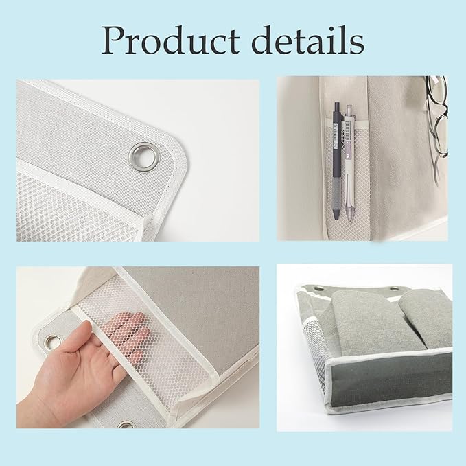 Hanging Basket for Organizing, Wall Organizer with Pockets and Over The Door Organizer，Can for Home, Closet, Office and Camper (1 White)