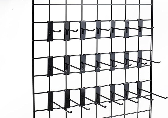 Gridwall Hooks 8 Inch,50PC Display Hooks for Grid Wall, Heavy Duty Gridwall Hook for Grid Wall Panel, Gridwall Peg Hook,Black