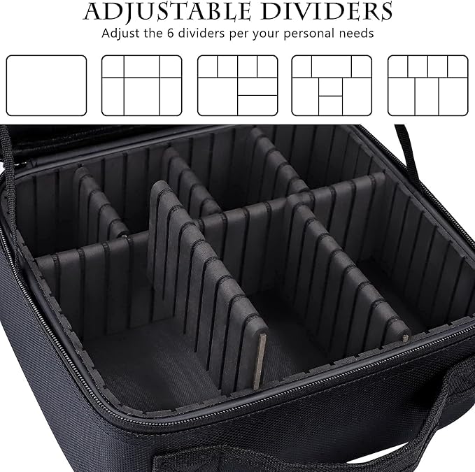JOURMON Travel Makeup Bag, Large Capacity Cosmetic Train Case for Women Portable Pouch Open Flat Artist Brushes Toiletry Jewelry Digital Organizer Storage Bag with Adjustable Dividers