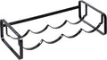 Amazon Basics Tabletop Stackable 4-Bottle Metal Wine Rack, 3.74"D x 15.75"W x 7.87"H, Black