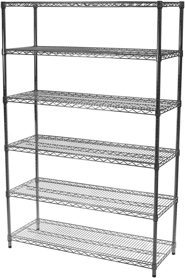 Shelving Inc. 18" d x 30" w x 72" h Chrome Wire Shelving with 6 Tier Shelves, Weight Capacity 800lbs Per Shelf