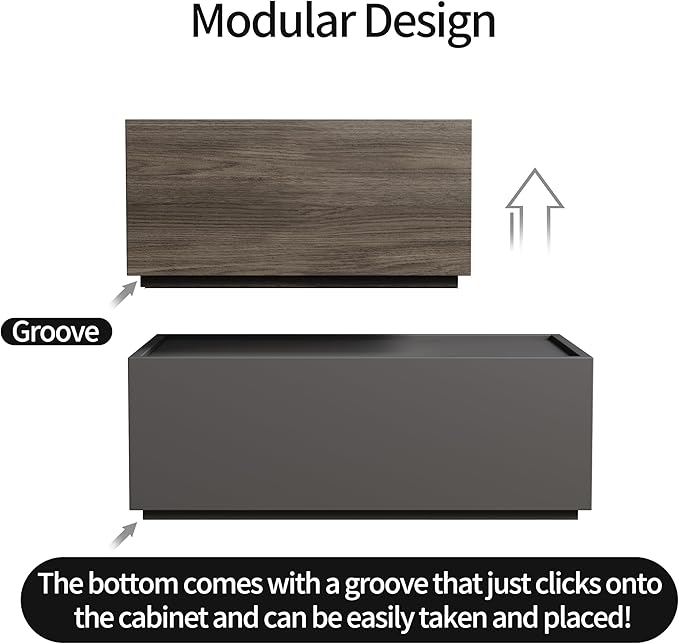 Modern Nightstand Stackable Storage Drawers, Modular Bedroom Furniture Set - Storage Cabinet, Bedside Table, Sofa End Table for Bedroom Living Room Hallway Entryway Champagne Small