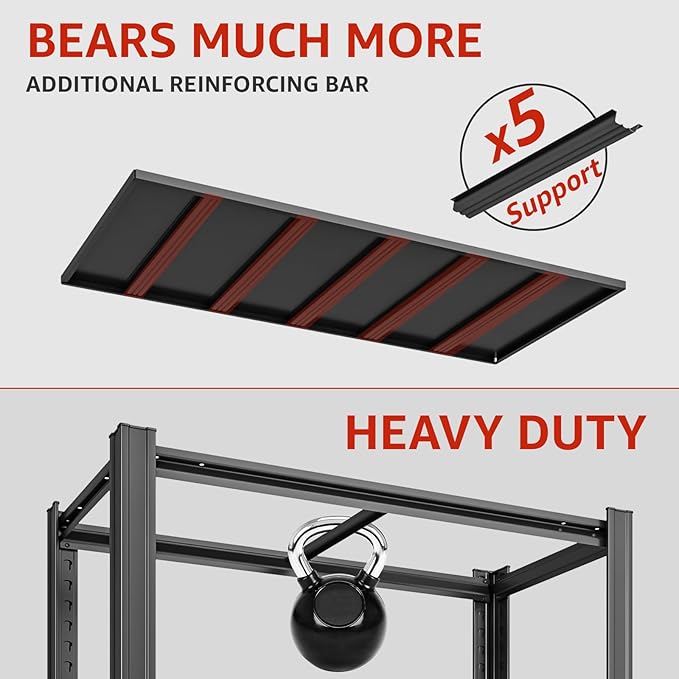 Extra Big/Large 55.12"Wide Father&I Industrial 6-Heavy-Dudy-Shelf-Rack Tall Metal/Steel Adjustable Garage Bin Storage Shelving Stand Shelves Units/System for Shed, 84" H*55.12W * 24" D, Black