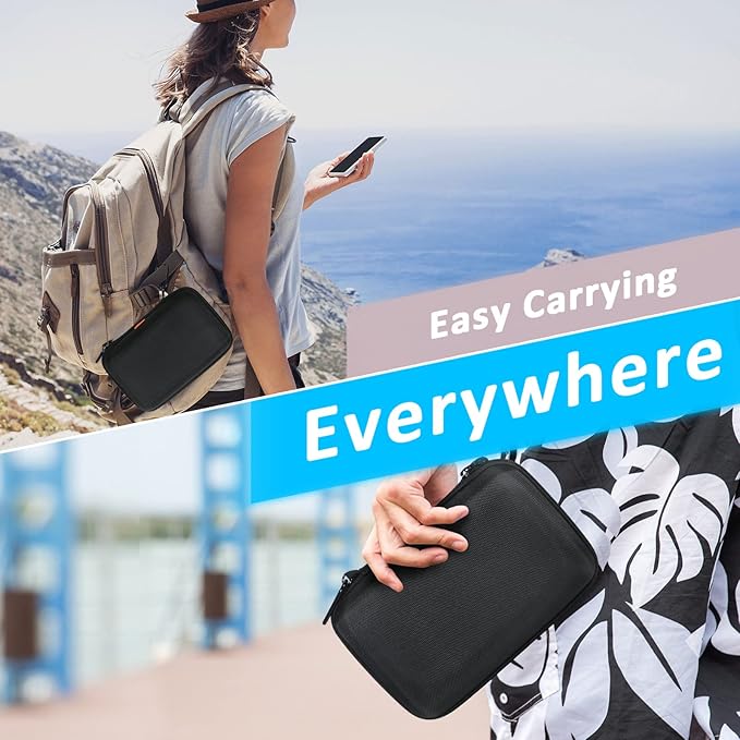 Shockproof Hard Shell Carrying Case for GPS, External Hard Drive, Power Bank, Charger, Cable, Heart Monitor, Cell Phone, Electronic Accessories - Larger Capacity Storage Pouch Travel Bag