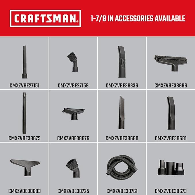 Craftsman CMXEVBE17584 6 Gallon 3.5 Peak HP Wet/Dry Vac, Portable Shop Vacuum with Attachments and Dust Collection Bags