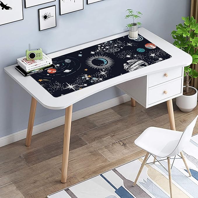 Space Galaxy Gaming Mouse Pad XXL Large Desk Mouse Pad Keyboard Mat with Stitched Edges Waterproof Non-Slip Desk Mat for Laptop,Keyboard,Computer 35.4 * 15.7 Inch