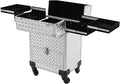 Rolling Nail Case, Salon Makeup Train Case Nail Storage Box Manicure Case Makeup Case on Wheels with 4 Detachable Wheels & 1 Sliding Drawer for Makeup Artists, Hairdressers, Manicurists