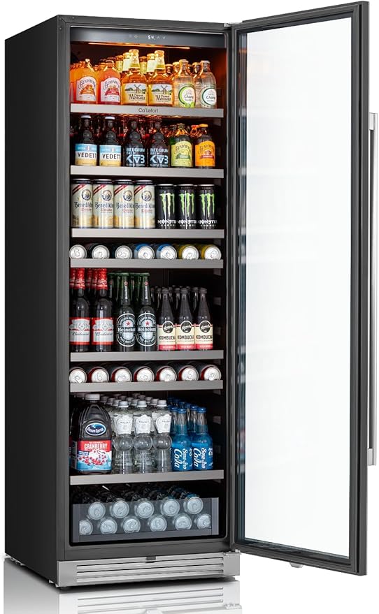 Ca'Lefort Beverage-Refrigerator 24 Inch, Tall Beverage Fridge Cellars Large Bar Drink Cabinet Built-in or Freestanding with Glass Door, Beer Cooler for Bottles and Cans Beer/Soda/Water/Wine