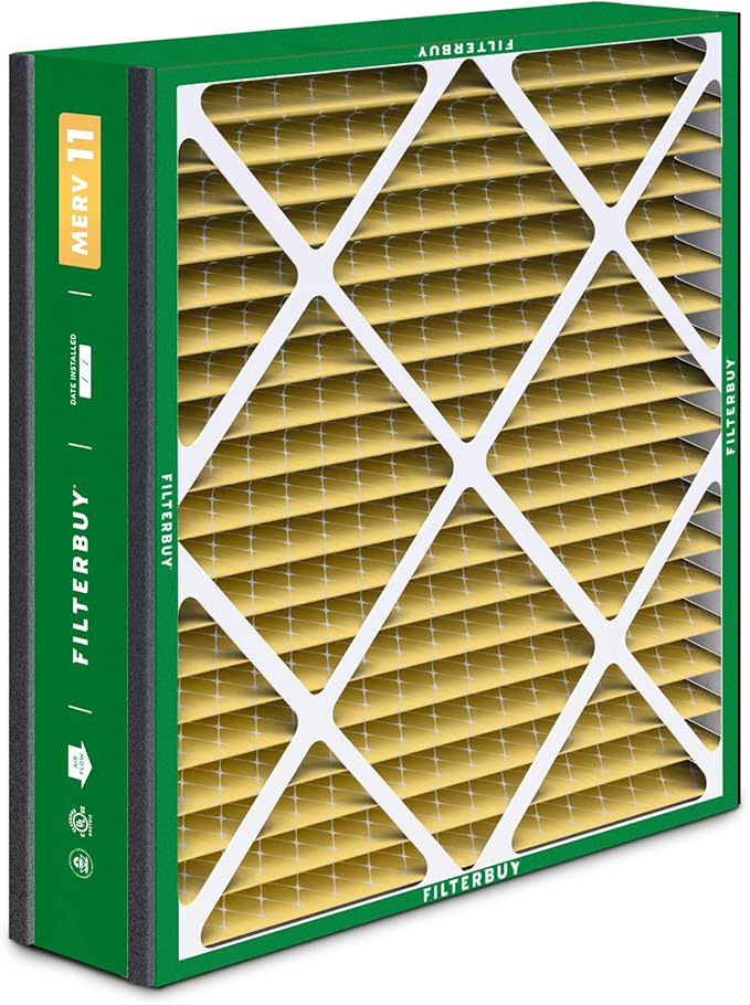 Filterbuy 20x20x5 Air Filter MERV 11 Superior Pet & Allergy Defense (4-Pack), Electrostatic Pleated HVAC AC Furnace Filters for Trion Air Bear 255649-103 & More (Actual Size: 19.63 x 20.63 x 4.88)