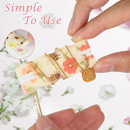 10pcs Tangle-Free Jewelry Organizer, Universal Necklace Display Card Holder, Portable Reusable Necklaces Containers Travel Organizer (Bee)