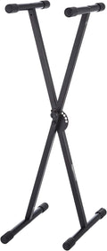 Amazon Basics Keyboard and Piano Stand, Adjustable Height, Portable Single-X-Shape, Black