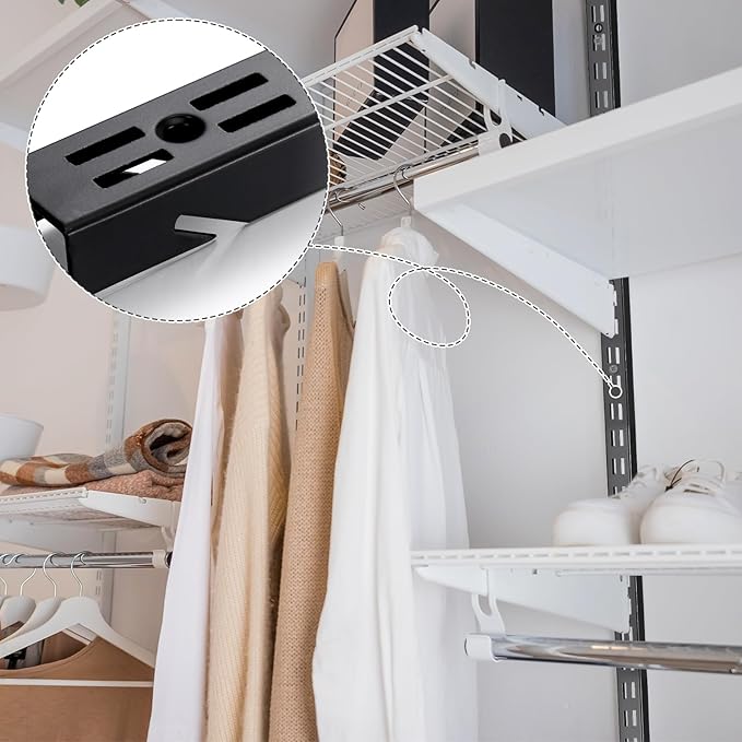 12 Pcs 47.5 Inches Shelf Rails Bracket Track Upright Closet System Hardware Adjustable Wall Standard Shelf Standards for Pantries, Linen Closets, Laundry Rooms, Utility Rooms (Black)