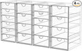 Acrylic Makeup Organizer with 19 Drawers, 4 Pack Clear Storage Drawers, Bathroom Makeup Organizer for Palettes, Cosmetic, and Beauty Supplies,Ideal for Vanity, Cabinet,Desk Organization