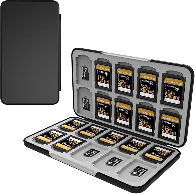 Memory Card Case with 40 Slots for 20 Micro SD SDXC SDHC TF Cards and 20 SD SDXC SDHC Cards,Anyskill SD Card Holde Features a Portable and Compact Design