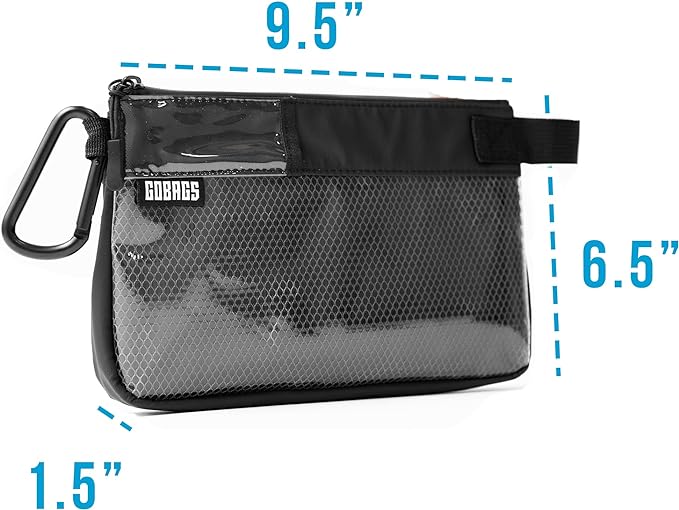 GOBAGS Production Zipper Bags - Electronics & Camera Accessories Bag - Cable organizer, Gear Accessory Pouch, Travel Camera Essentials (Small, Black, 2 pack)