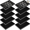 10 Pcs Velvet Stackable Jewelry Tray Showcase Display Jewelry Organizer Tray for Drawers Countertop, Empty Plate for Necklace, Ring, Bracelet Organizing, and Earring Storage Display (Black)