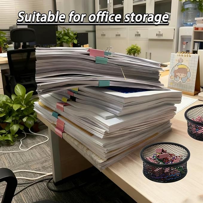 2 Pack Mesh Paper Clip Holder, Paperclip Holder for Desk, Paper Clip Dispenser Organizer