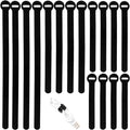 150PCS Reusable Cable Ties - 4+6+8+10inch Multi-Purpose Cable management Hook & Loop Cable Straps Wire Ties,Adjustable Fastening Cord Organizer,Cable Organizer for Home,Office and Data Centers,Black