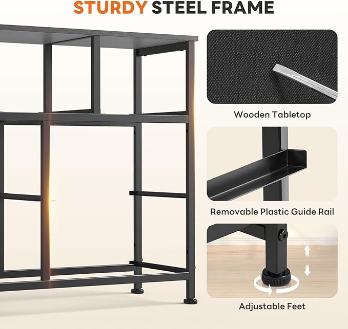 Sweetcrispy 7 Drawer Dresser with Fabric Bins Fabric Storage Tower Organizer for Bedroom Closet Hallway Entryway Tall Chest of Drawers with Steel Frame Wood Top Easy Pull Handles,Black