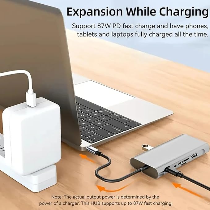 USB C Laptop Docking Station 11 in 1 Type-C Hub with HDMI,Ethernet,4 USB,VGA,SD TF Card Reader,Audio,PD Compatible with iPhone16/MacBook/Dell/Surface/HP/Lenovo and Other Type C Laptops