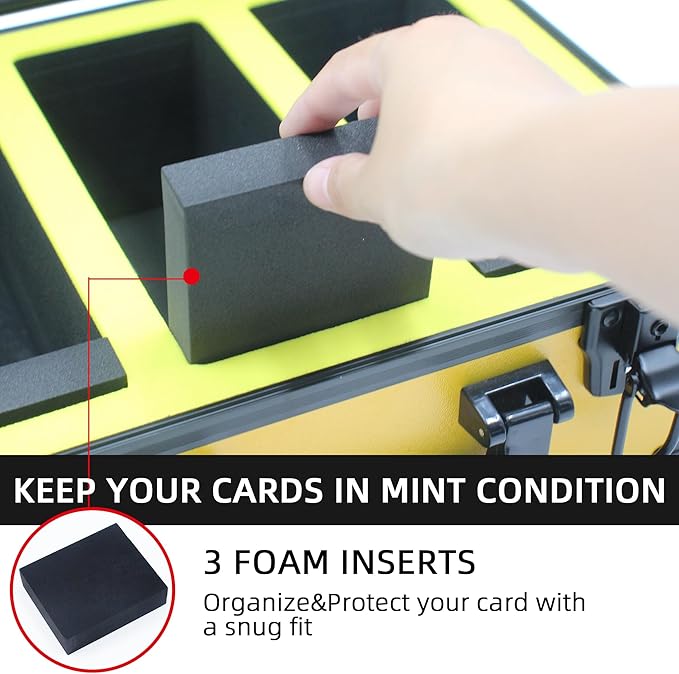 Graded Card Storage Box; Durable Sports, PSA Card Storage Case- Trading Card Storage Box - PSA Slab Case For Top Loaders (YELLOW, 14.17x11.2x7 inches)
